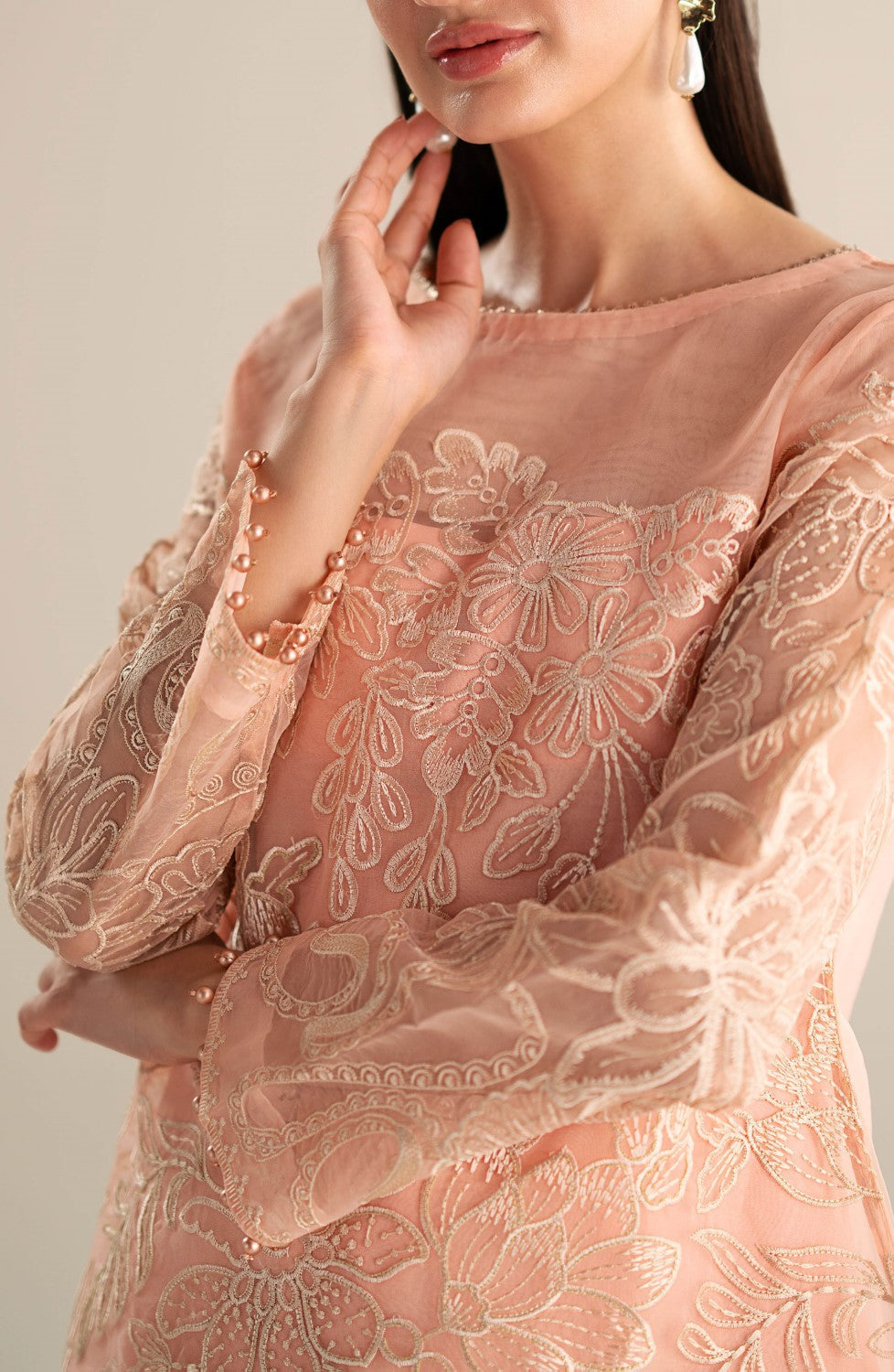 Maryum N Maria | Lagom Ready to Wear | LOTUS - MS-24212 - Designer Dress with Intricate embroidery and embellishments. Shop elegent wedding dress at Maria Faisal.