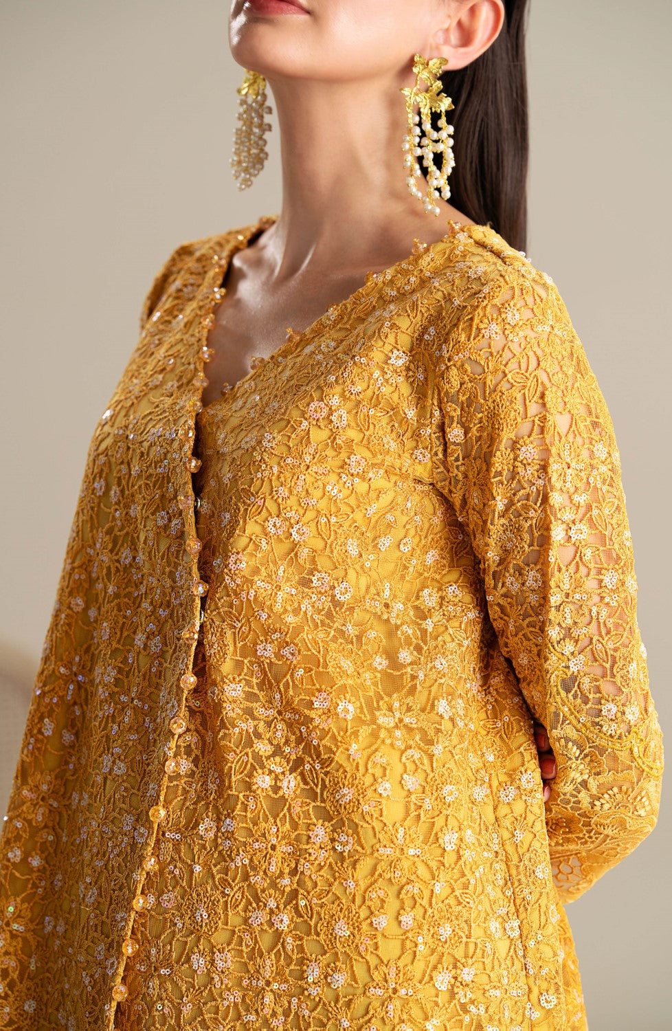 Maryum N Maria | Lagom Ready to Wear | PETUNIA - MS-24220 - Designer Dress with Intricate embroidery and embellishments. Shop elegent wedding dress at Maria Faisal.