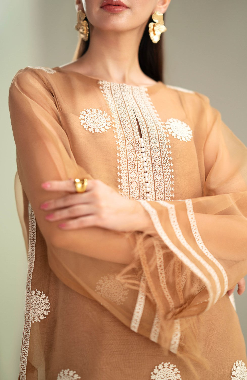 Maryum N Maria | Lagom Ready to Wear | CARNATION - MS-24192 - Designer Dress with Intricate embroidery and embellishments. Shop elegent wedding dress at Maria Faisal.