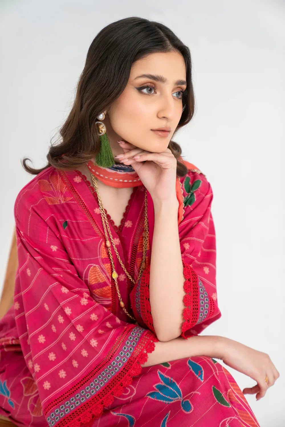 Ittehad | Printed Lawn 24 | IP3P01-3PS-DPK - Ladies Clothes 