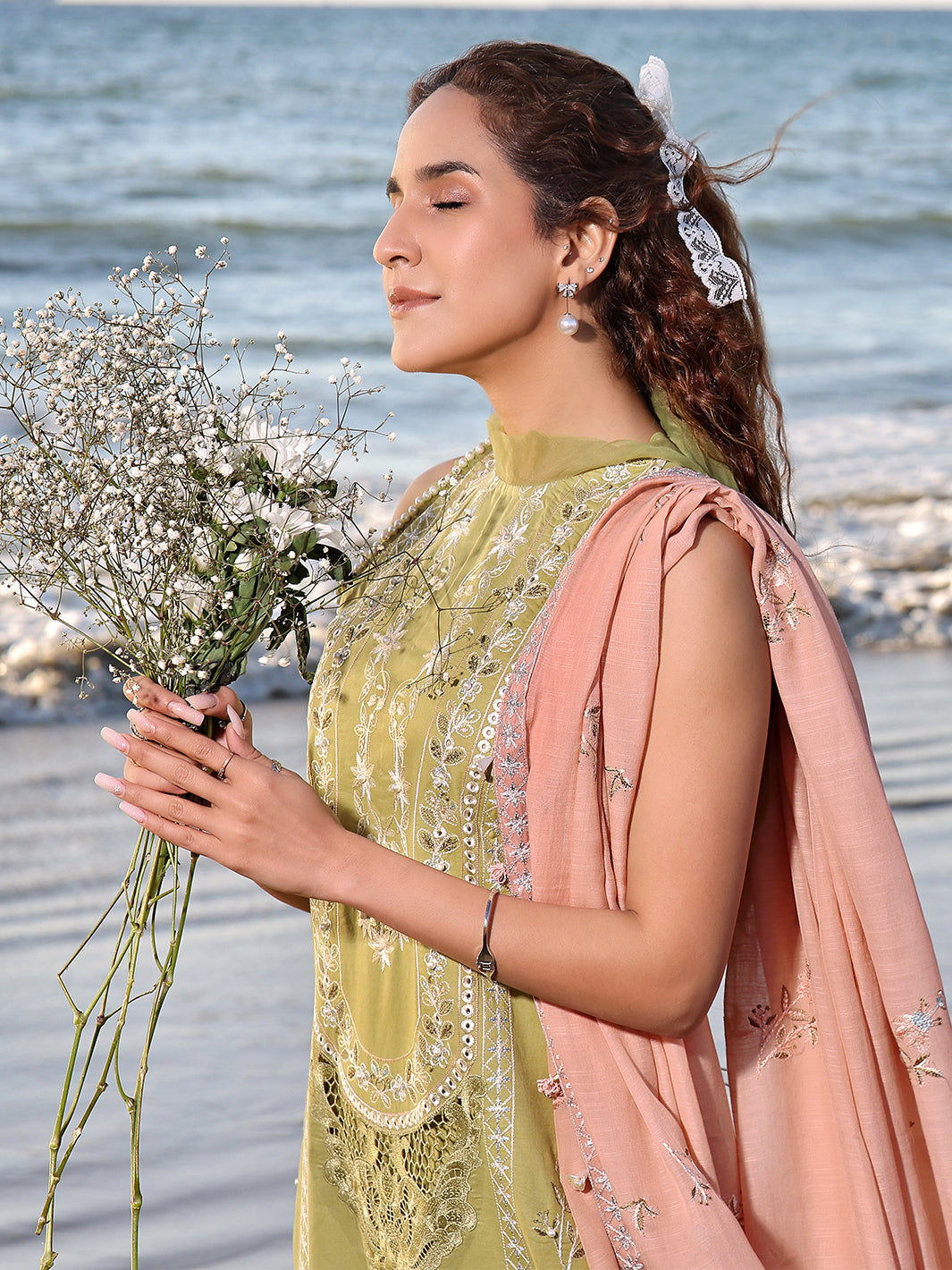 Izel | Saahil Signature Lawn 24 | MUZLIN - Waniyas