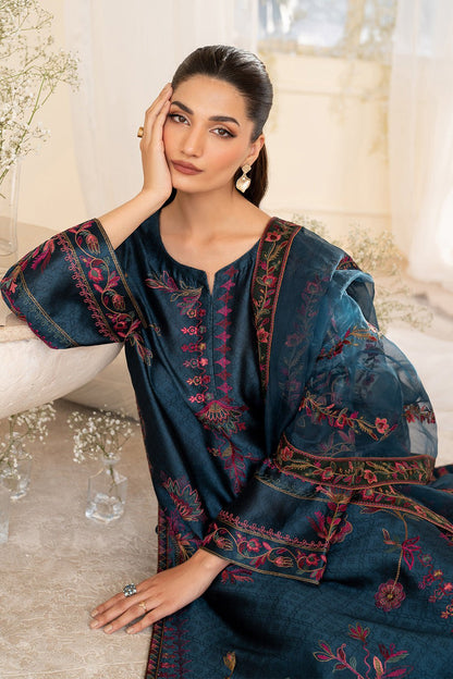 Iznik | Festive Formal | UE - 379 Embroidered Pure silk - is Deep Teal dress from Iznik - Ladies Clothes - Maria Faisal