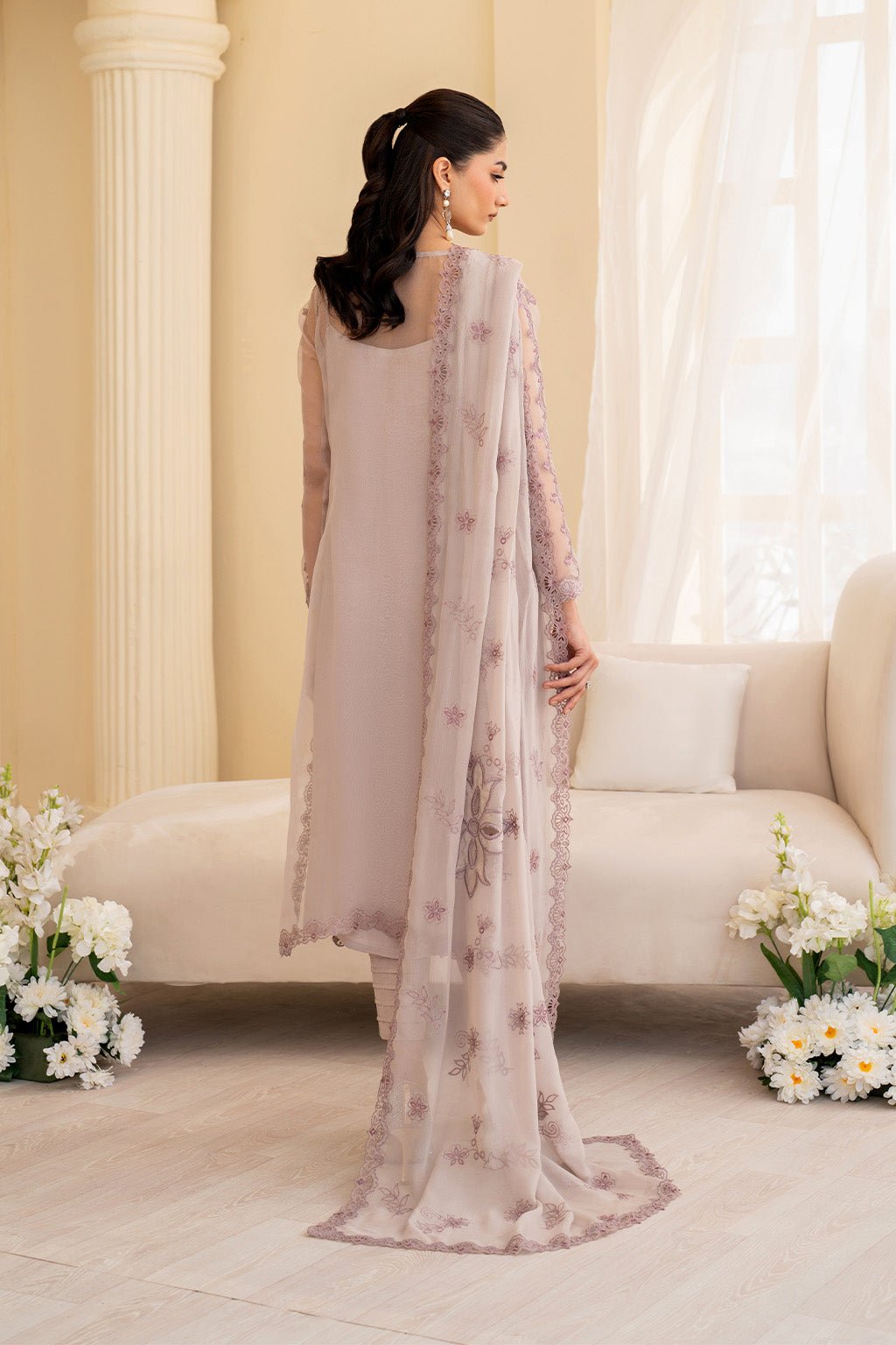 Iznik | Festive Formal | UE - 437 Embroidered Pure Organza - is Lilac dress from Iznik - Ladies Clothes - Maria Faisal