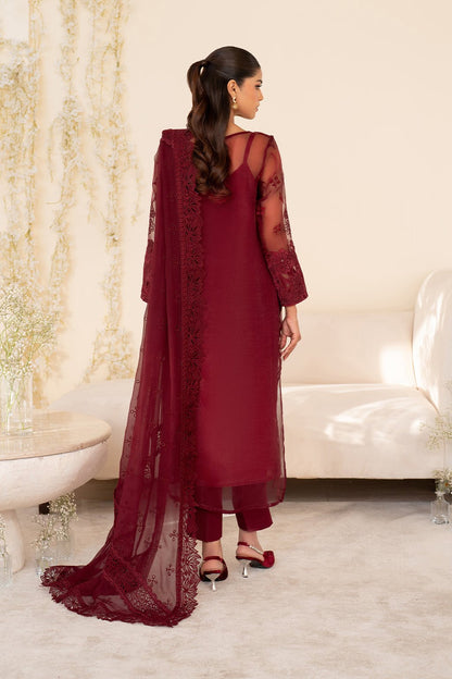 Iznik | Festive Formal | UE - 438 Embroidered Pure Organza - is Maroon dress from Iznik - Ladies Clothes - Maria Faisal