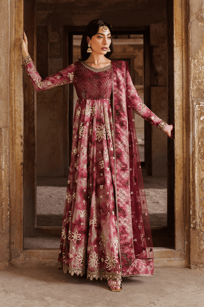 Iznik | Festive Formal | UE - 533 Printed Chiffon - is Maroon dress from Iznik - Ladies Clothes - Maria Faisal