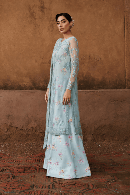 Iznik | Festive Formal | UE - 535 Embroidered Net - is Sky Blue dress from Iznik - Ladies Clothes - Maria Faisal
