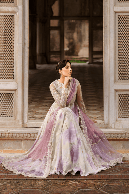 Iznik | Festive Formal | UE - 546 Embroidered Chiffon - is Ivory dress from Iznik - Ladies Clothes - Maria Faisal