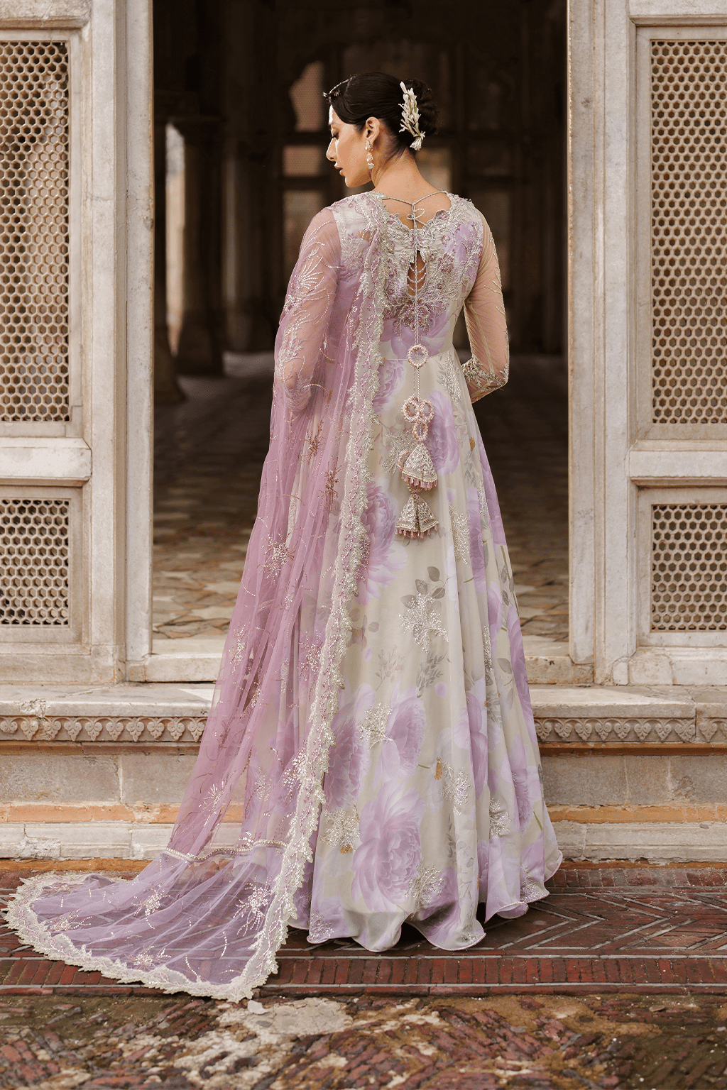 Iznik | Festive Formal | UE - 546 Embroidered Chiffon - is Ivory dress from Iznik - Ladies Clothes - Maria Faisal
