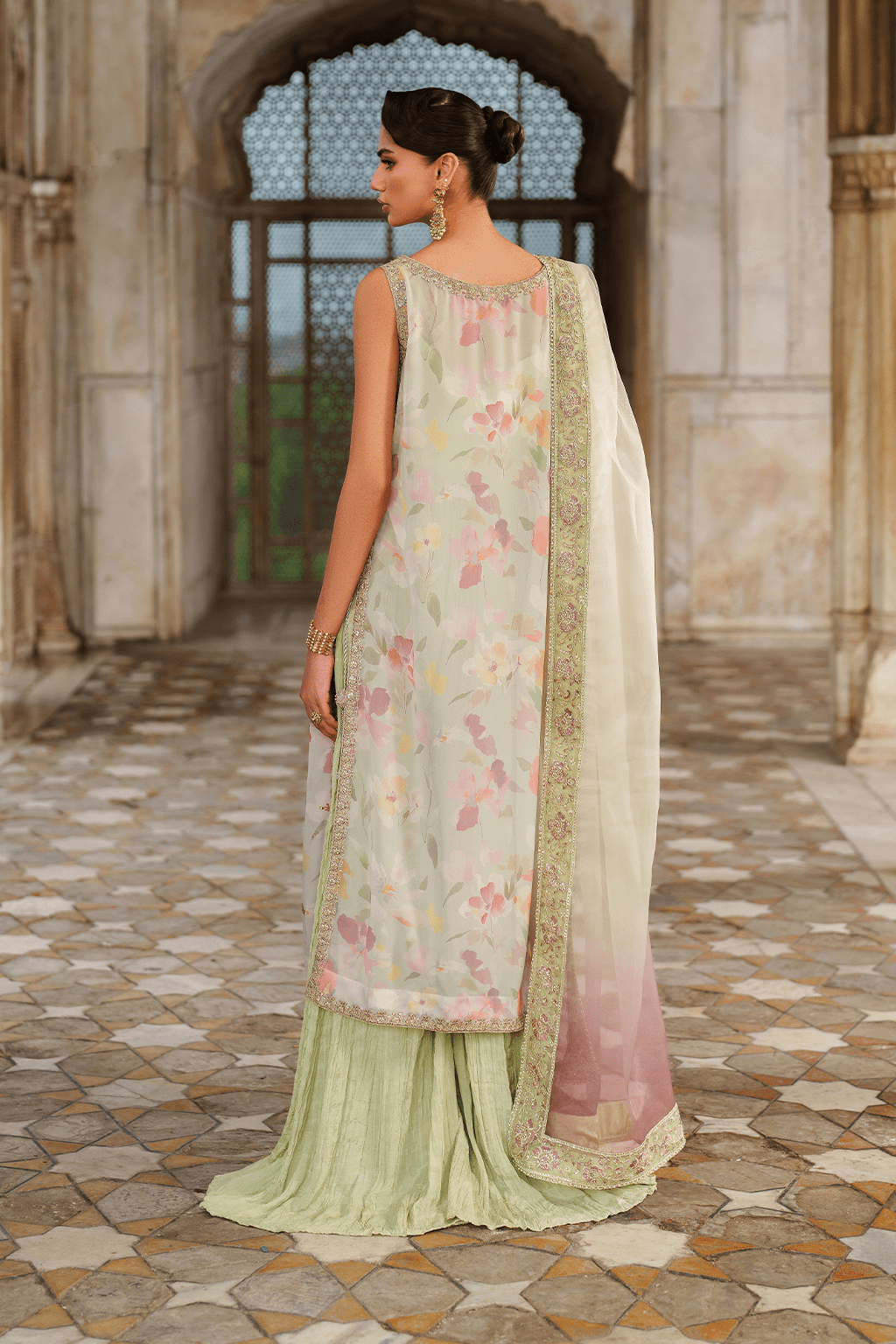 Iznik | Festive Formal | UE - 549 Printed Chiffon - is Mint Green dress from Iznik - Ladies Clothes - Maria Faisal