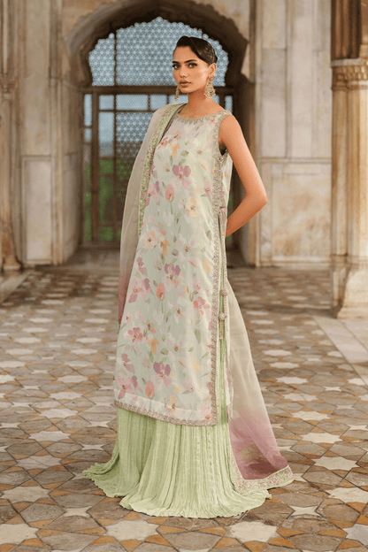 Iznik | Festive Formal | UE - 549 Printed Chiffon - is Mint Green dress from Iznik - Ladies Clothes - Maria Faisal