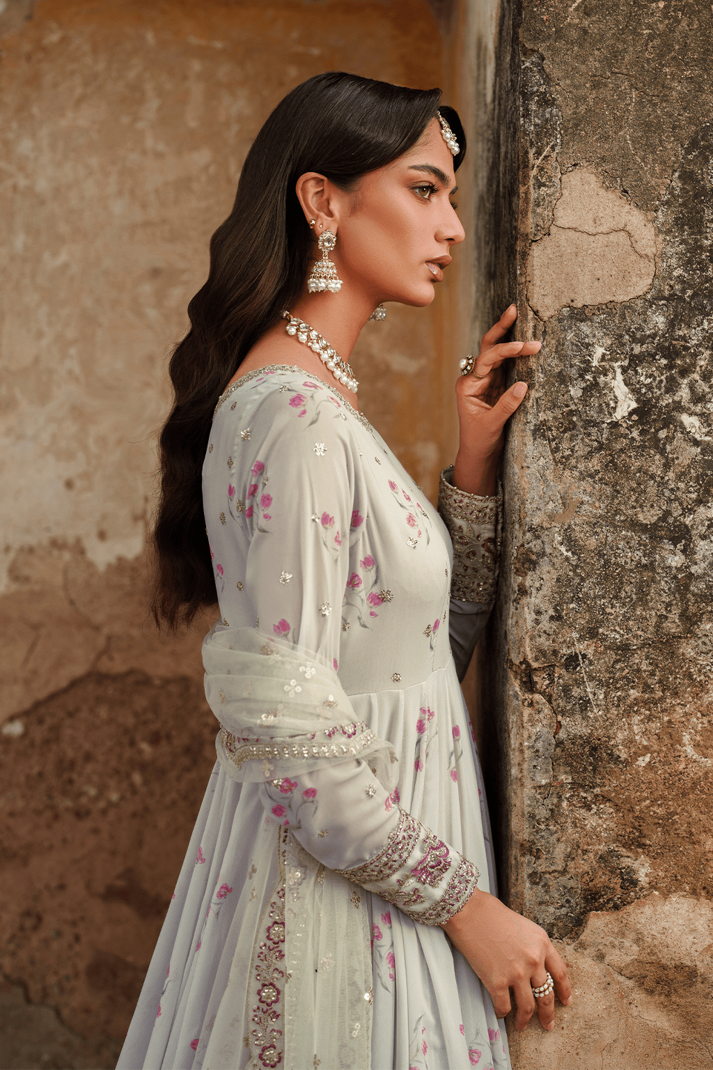Iznik | Festive Formal | UE - 551 Printed Chiffon - is Off White dress from Iznik - Ladies Clothes - Maria Faisal