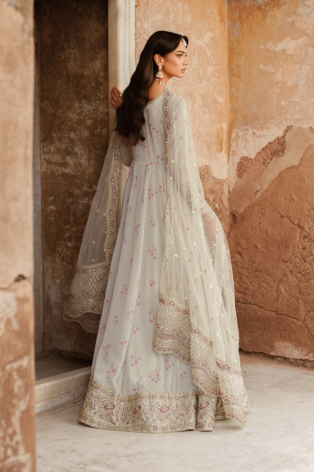 Iznik | Festive Formal | UE - 551 Printed Chiffon - is Off White dress from Iznik - Ladies Clothes - Maria Faisal