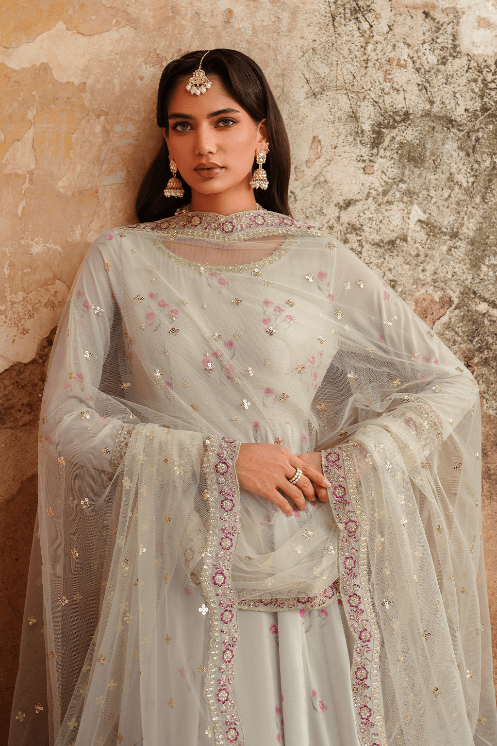 Iznik | Festive Formal | UE - 551 Printed Chiffon - is Off White dress from Iznik - Ladies Clothes - Maria Faisal