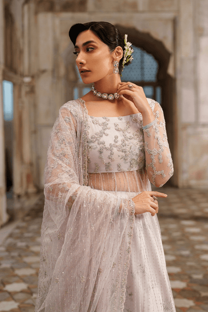 Iznik | Festive Formal | UE - 552 Embroidered Net - is White dress from Iznik - Ladies Clothes - Maria Faisal