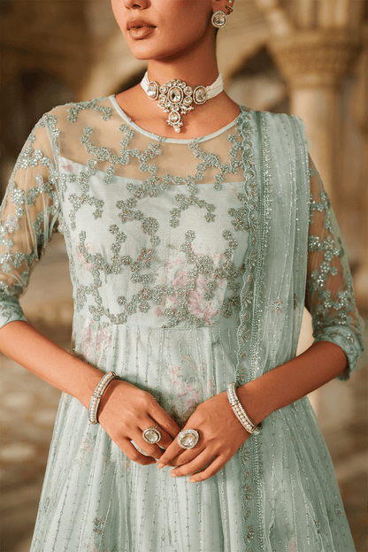 Iznik | Festive Formal | UE - 553 Embroidered Net - is Green dress from Iznik - Ladies Clothes - Maria Faisal