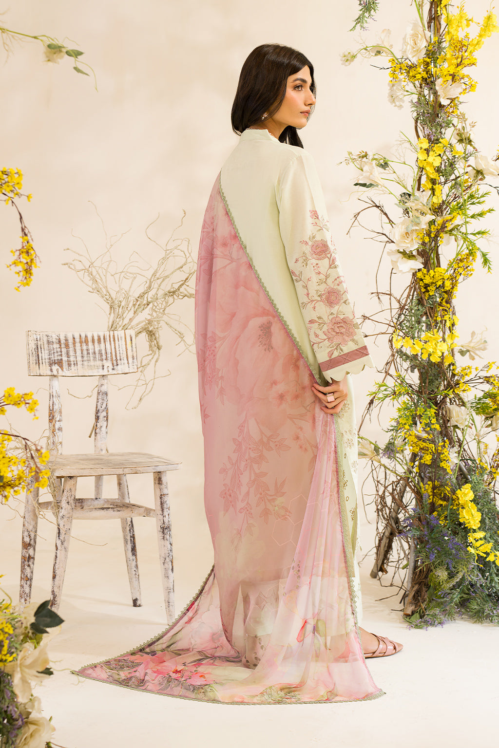 Iznik | Lawnkari 24 | UE-198 SILKGREEN - Ladies Clothes - Maria Faisal