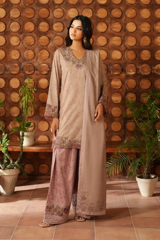 Iznik | Winter 25 | IPF - 09 - is Oyster Pink dress from Iznik - Ladies Clothes - Maria Faisal