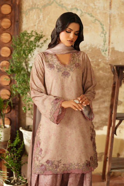 Iznik | Winter 25 | IPF - 09 - is Oyster Pink dress from Iznik - Ladies Clothes - Maria Faisal