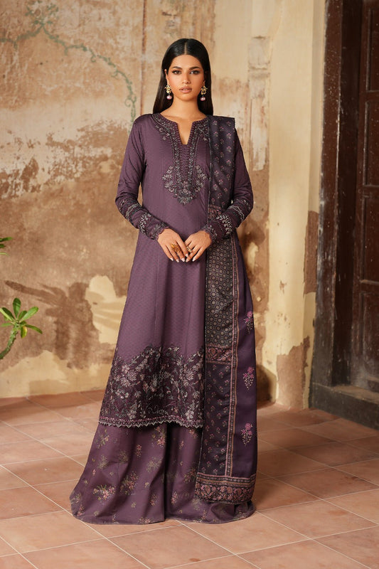 Iznik | Winter 25 | IPF - 11 - is Dark Purple dress from Iznik - Ladies Clothes - Maria Faisal
