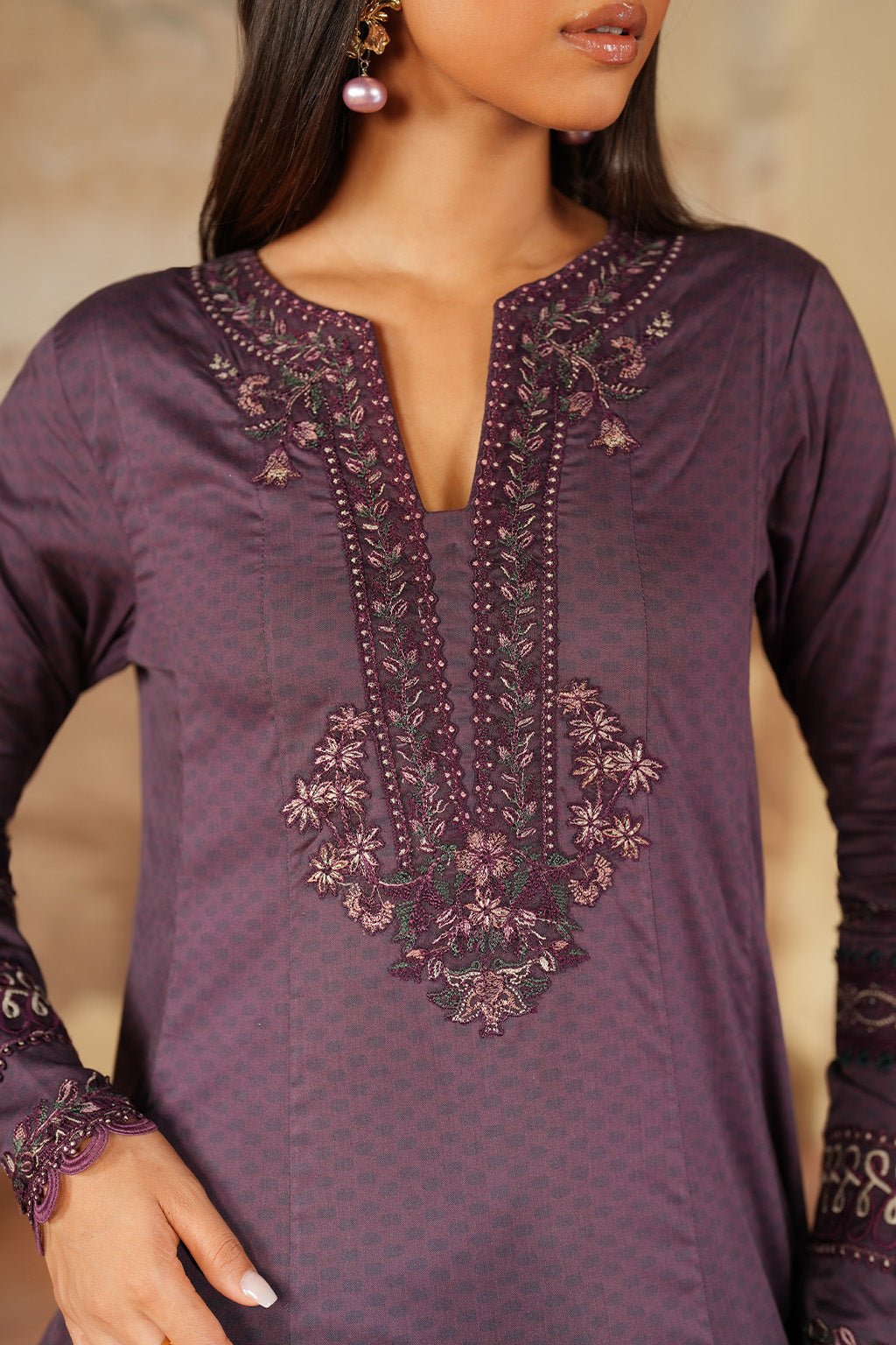 Iznik | Winter 25 | IPF - 11 - is Dark Purple dress from Iznik - Ladies Clothes - Maria Faisal