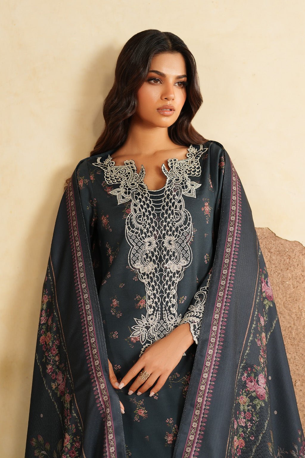 Iznik | Winter 25 | IPF - 12 - is Midnight Blue dress from Iznik - Ladies Clothes - Maria Faisal