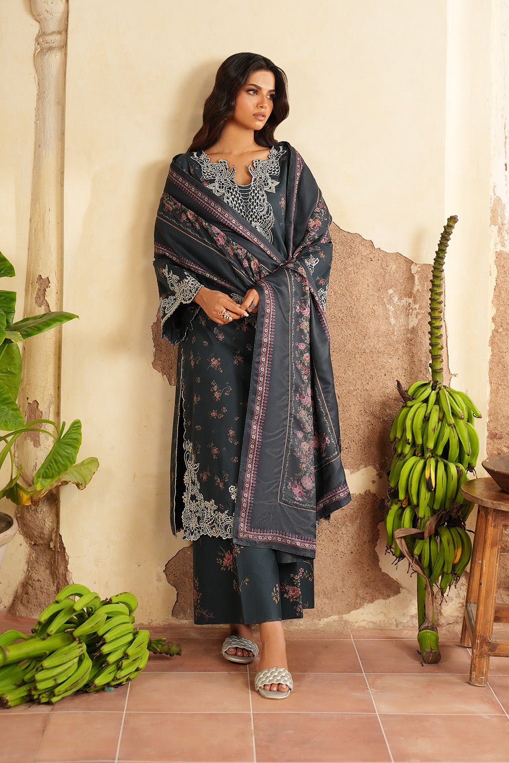 Iznik | Winter 25 | IPF - 12 - is Midnight Blue dress from Iznik - Ladies Clothes - Maria Faisal