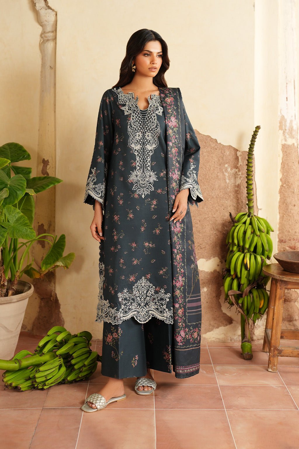 Iznik | Winter 25 | IPF - 12 - is Midnight Blue dress from Iznik - Ladies Clothes - Maria Faisal