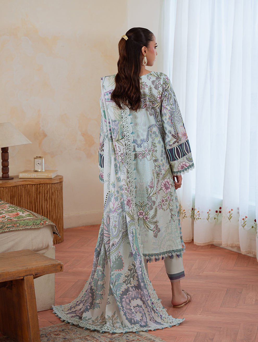 Jade | Cambric 25 | URBANE CAMBRIC PRINTS 2025 A - is Light Blue dress from Jade - Ladies Clothes - Maria Faisal