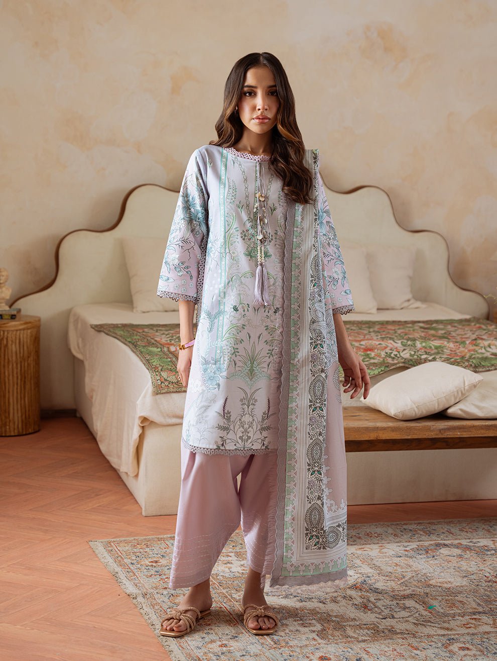 Jade | Cambric 25 | URBANE CAMBRIC PRINTS 2025 AE - is Tea Pink dress from Jade - Ladies Clothes - Maria Faisal