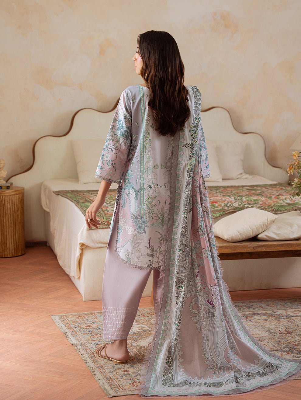 Jade | Cambric 25 | URBANE CAMBRIC PRINTS 2025 AE - is Tea Pink dress from Jade - Ladies Clothes - Maria Faisal