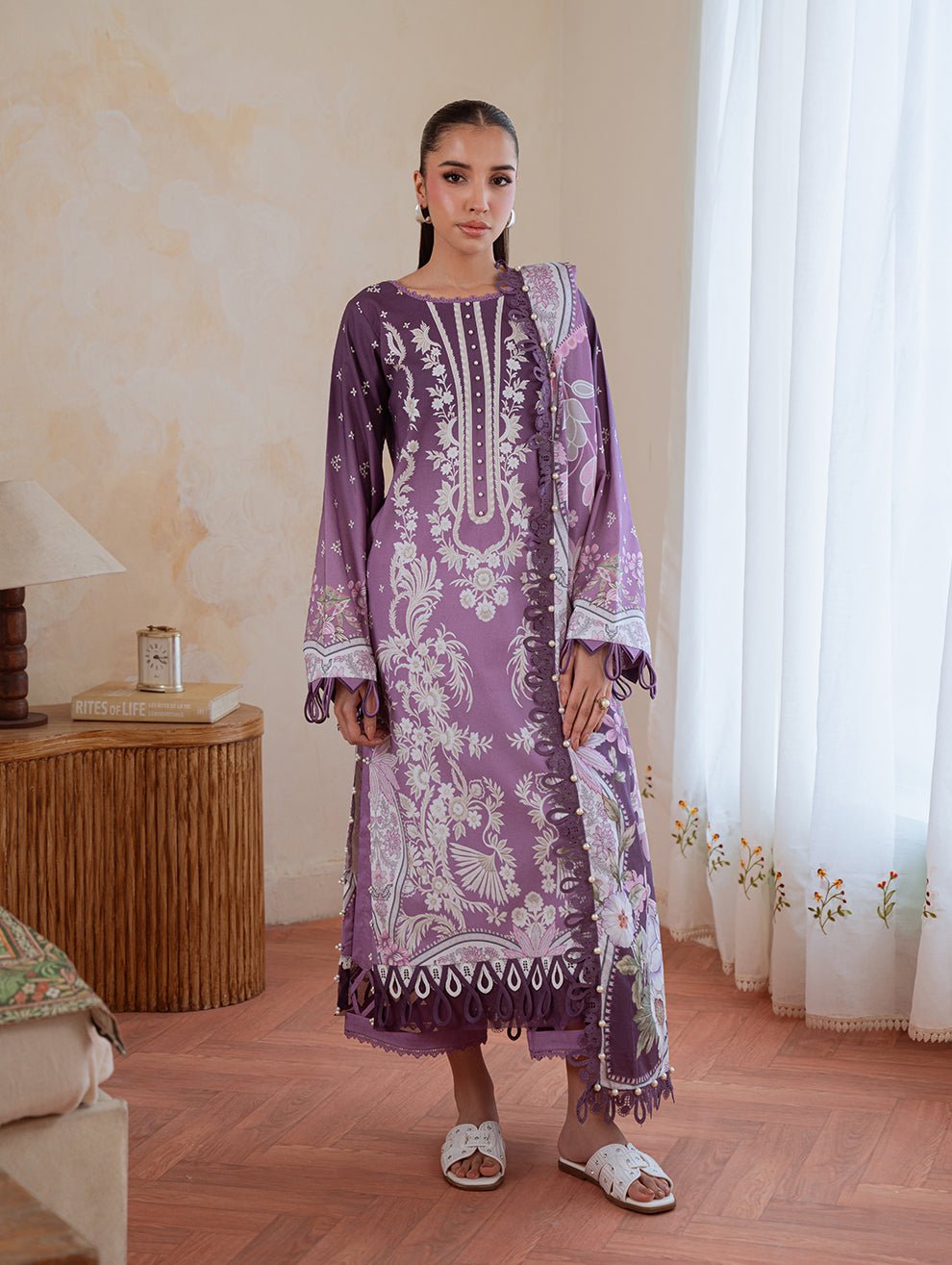 Jade | Cambric 25 | URBANE CAMBRIC PRINTS 2025 J - is Mauve dress from Jade - Ladies Clothes - Maria Faisal