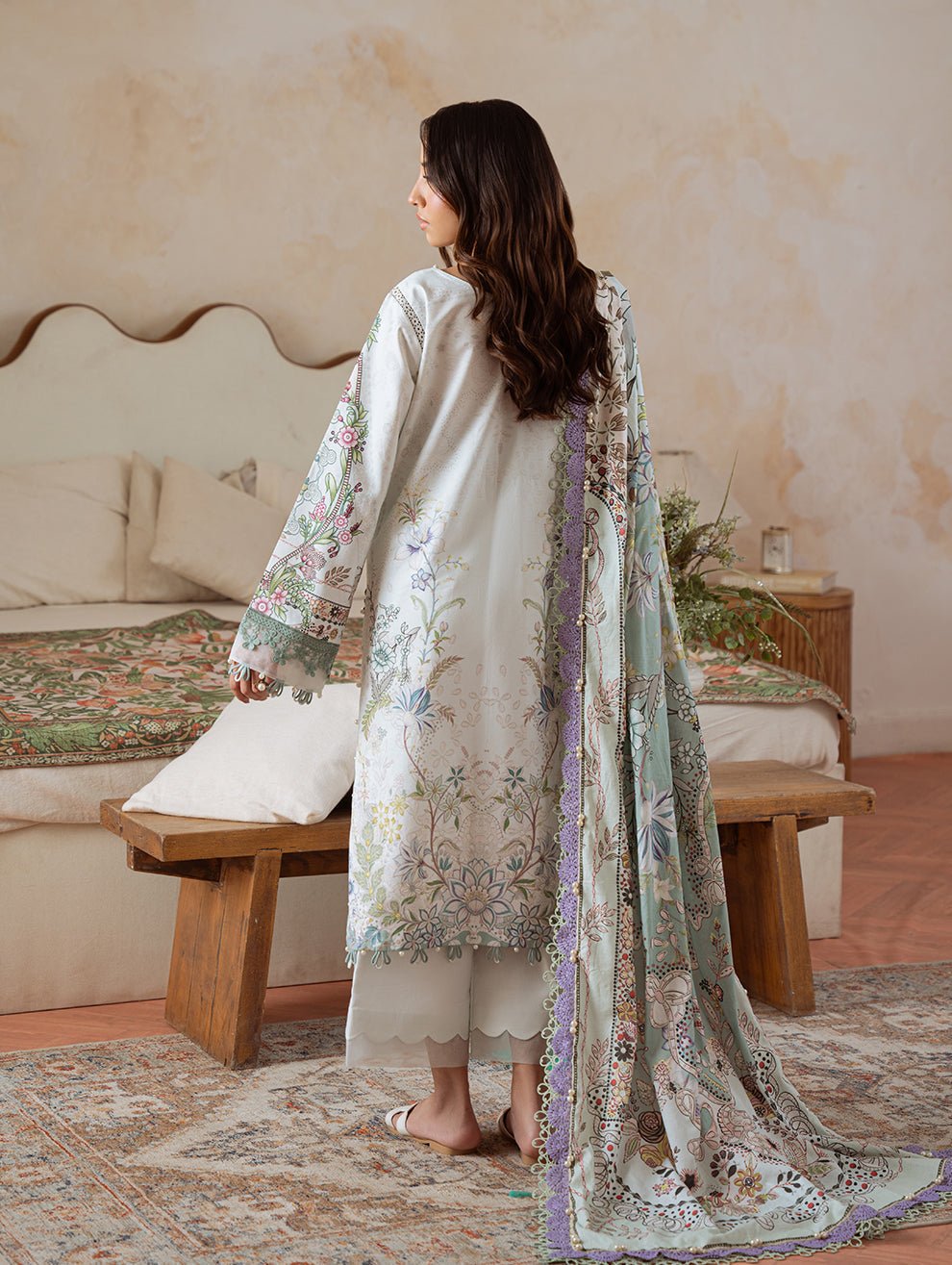 Jade | Cambric 25 | URBANE CAMBRIC PRINTS 2025 L - is Skin dress from Jade - Ladies Clothes - Maria Faisal