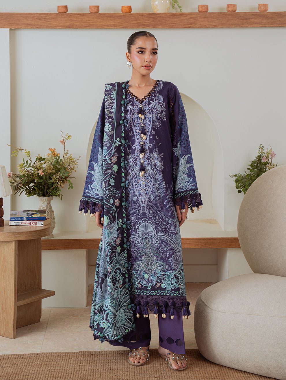 Jade | Cambric 25 | URBANE CAMBRIC PRINTS 2025 N - is Purple dress from Jade - Ladies Clothes - Maria Faisal
