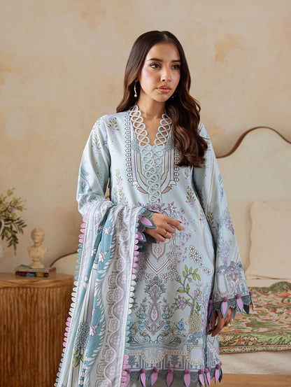 Jade | Cambric 25 | URBANE CAMBRIC PRINTS 2025 P - is Light Blue dress from Jade - Ladies Clothes - Maria Faisal