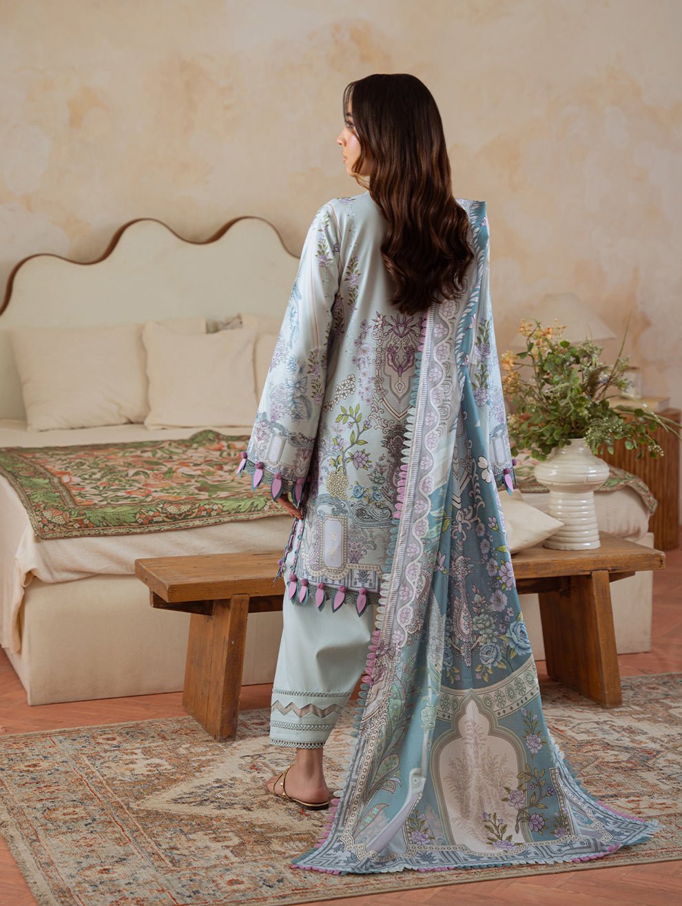 Jade | Cambric 25 | URBANE CAMBRIC PRINTS 2025 P - is Light Blue dress from Jade - Ladies Clothes - Maria Faisal