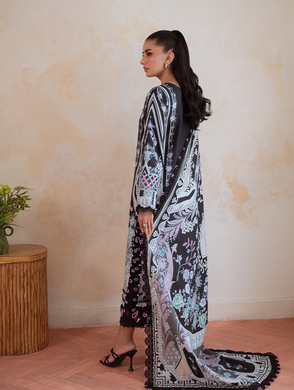Jade | Cambric 25 | URBANE CAMBRIC PRINTS 2025 Q - is Black dress from Jade - Ladies Clothes - Maria Faisal