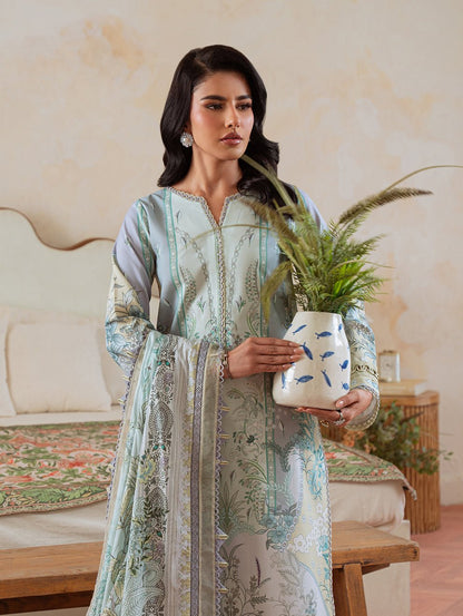 Jade | Cambric 25 | URBANE CAMBRIC PRINTS 2025 R - is Light Blue dress from Jade - Ladies Clothes - Maria Faisal