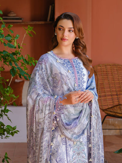 Jade | Cambric 25 | URBANE EMBROIDERED CAMBRIC 25 LB - is Light Blue dress from Jade - Ladies Clothes - Maria Faisal