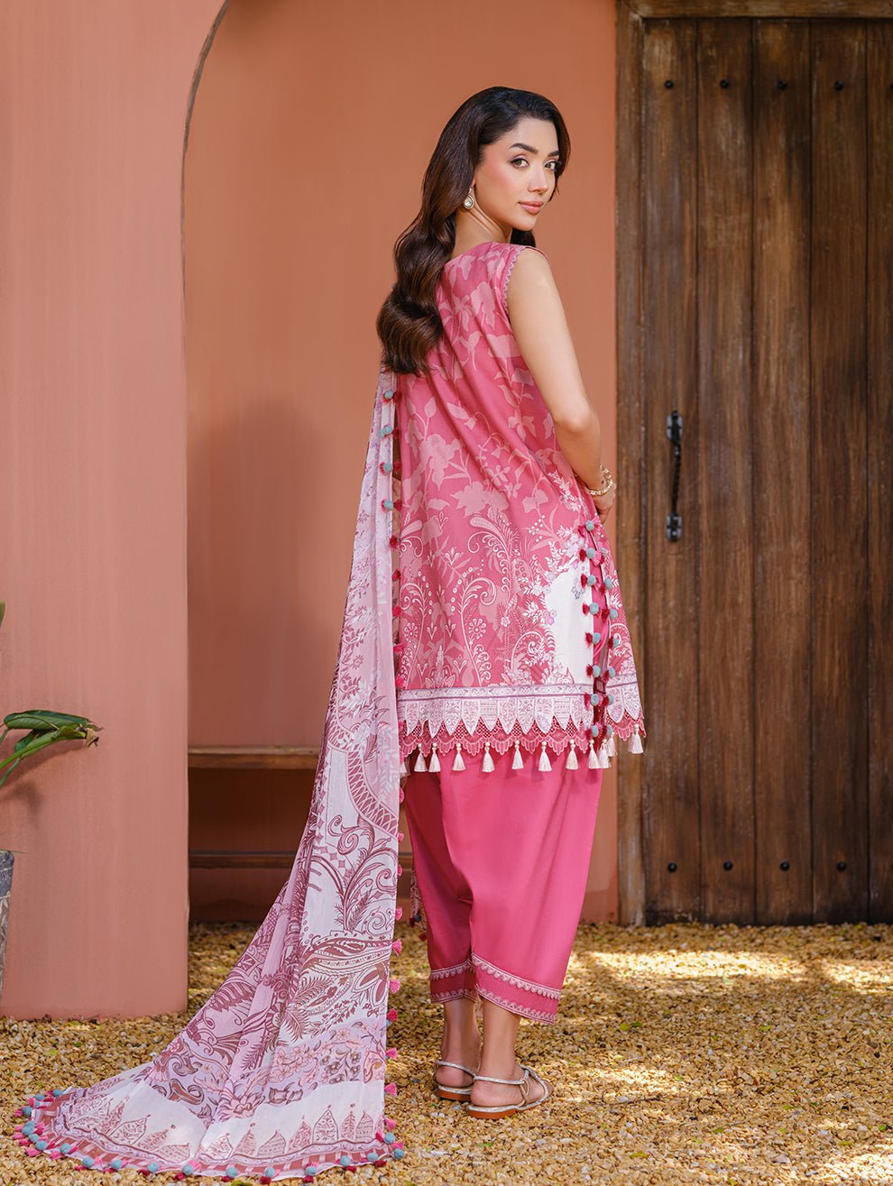 Jade | Cambric 25 | URBANE EMBROIDERED CAMBRIC 25 MUL - is Pink dress from Jade - Ladies Clothes - Maria Faisal