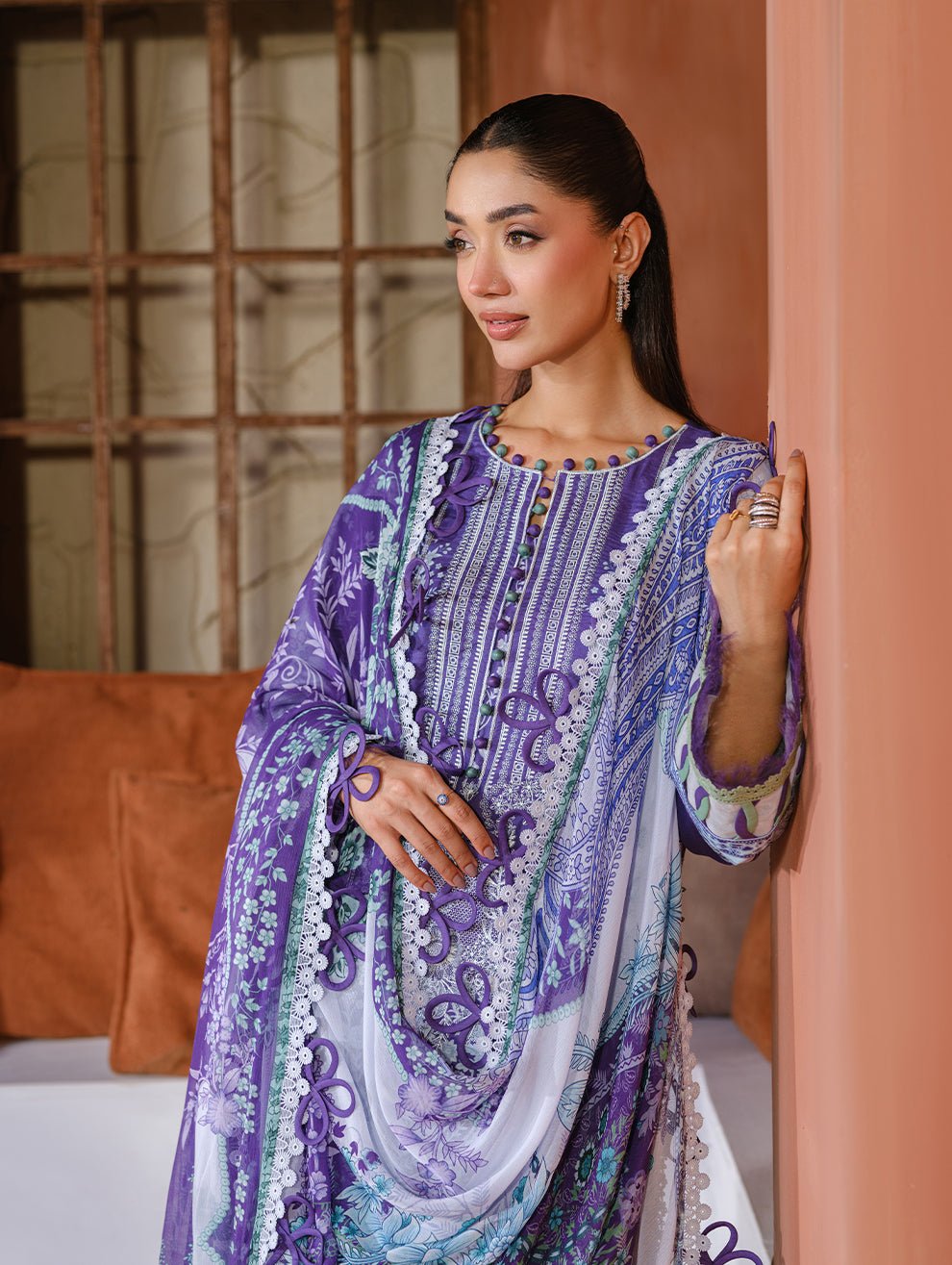 Jade | Cambric 25 | URBANE EMBROIDERED CAMBRIC 25 P - is Purple dress from Jade - Ladies Clothes - Maria Faisal