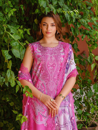 Jade | Cambric 25 | URBANE EMBROIDERED CAMBRIC 25 PK - is Pink dress from Jade - Ladies Clothes - Maria Faisal
