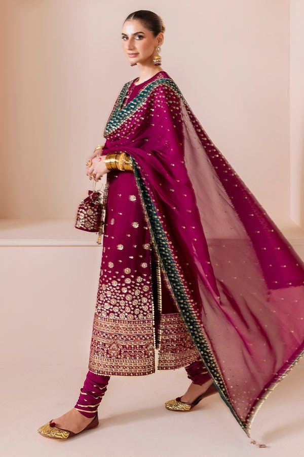 Jazmin | Chandni Velvet Formals 25 | Embroidered Velvet Formal CVF D - 02 - is Magenta dress from Jazmin - Ladies Clothes - Maria Faisal
