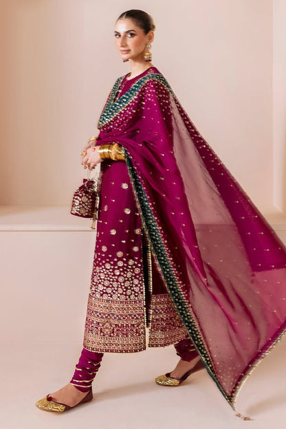 Jazmin | Chandni Velvet Formals 25 | Embroidered Velvet Formal CVF D - 02 - is Magenta dress from Jazmin - Ladies Clothes - Maria Faisal