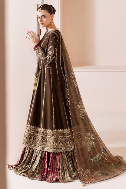 Jazmin | Chandni Velvet Formals 25 | Embroidered Velvet Formal CVF D - 04 - is Brown dress from Jazmin - Ladies Clothes - Maria Faisal