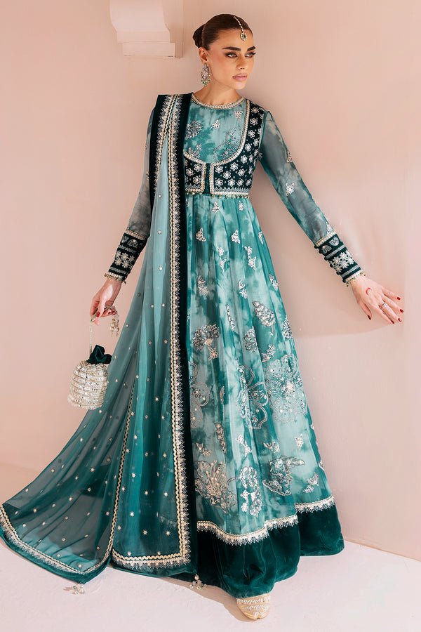 Jazmin | Chandni Velvet Formals 25 | Embroidered Velvet Formal CVF D - 06 - is Green dress from Jazmin - Ladies Clothes - Maria Faisal