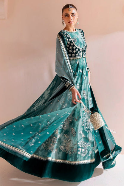 Jazmin | Chandni Velvet Formals 25 | Embroidered Velvet Formal CVF D - 06 - is Green dress from Jazmin - Ladies Clothes - Maria Faisal