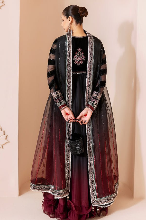 Jazmin | Chandni Velvet Formals 25 | Embroidered Velvet Formal CVF D - 10 - is Black dress from Jazmin - Ladies Clothes - Maria Faisal