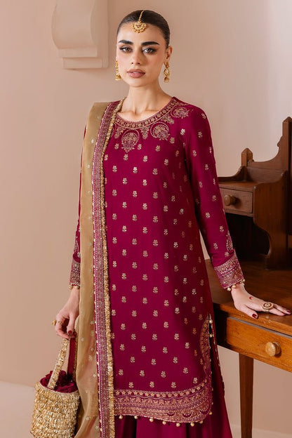 Jazmin | Chandni Velvet Formals 25 | Embroidered Velvet Formal CVF D - 11 - is Reddish Pink dress from Jazmin - Ladies Clothes - Maria Faisal