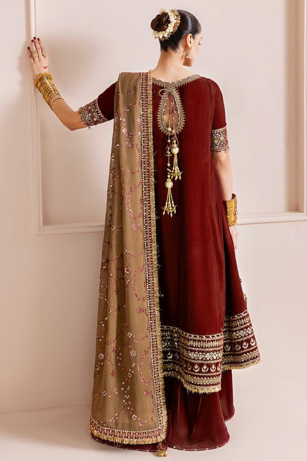 Jazmin | Chandni Velvet Formals 25 | Embroidered Velvet Formal CVF D - 13 - is Brown dress from Jazmin - Ladies Clothes