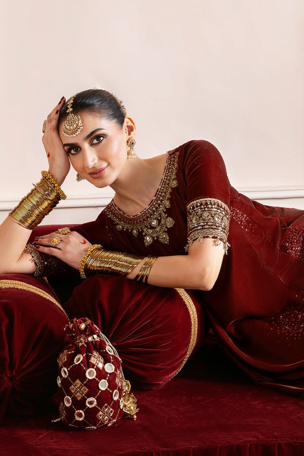 Jazmin | Chandni Velvet Formals 25 | Embroidered Velvet Formal CVF D - 13 - is Brown dress from Jazmin - Ladies Clothes